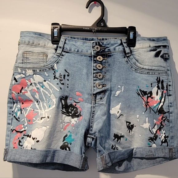 MISSLOOK Shorts Splattered Paint Jean Shorts Poshmark